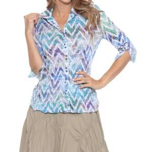 NEW CARINE sabrina shirt in chevron haze